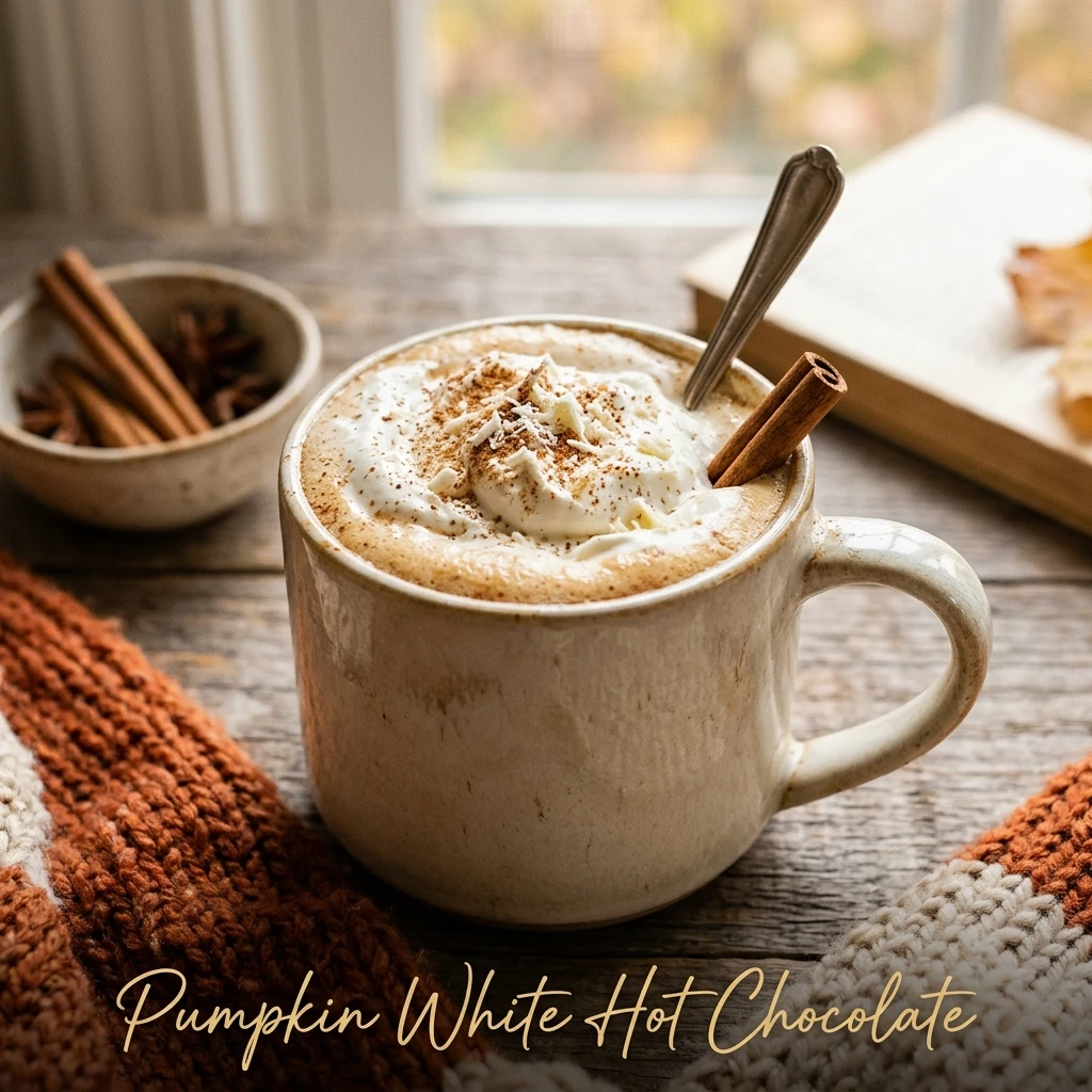 Pumpkin White Hot Chocolate Starbucks Copycat Fall Drinks Cozy Easy