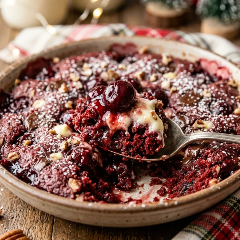 Red Velvet Cherry Christmas Dump Cake