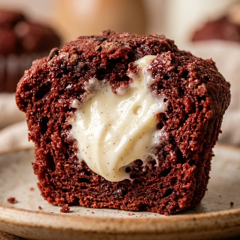 Red Velvet Muffins With Cream Cheese Filling