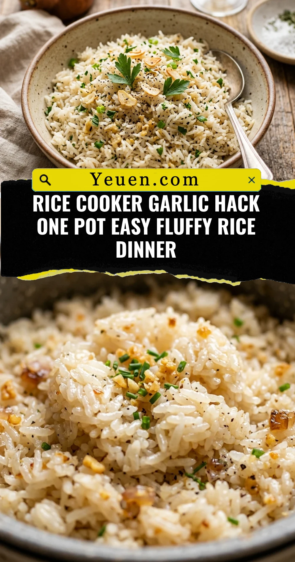 Rice Cooker Garlic Hack One Pot Easy Fluffy Rice Dinner