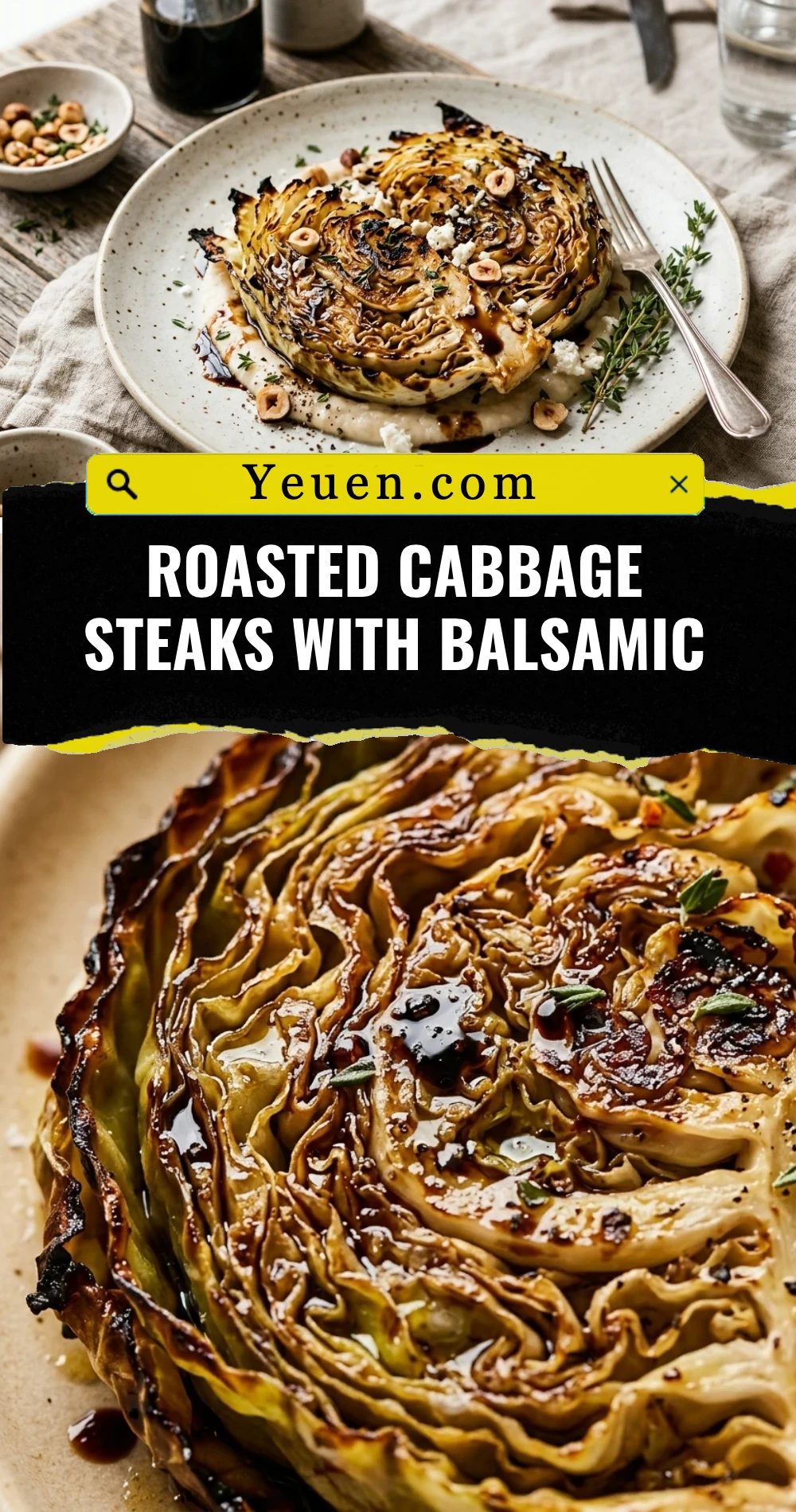 Roasted Cabbage Steaks With Balsamic