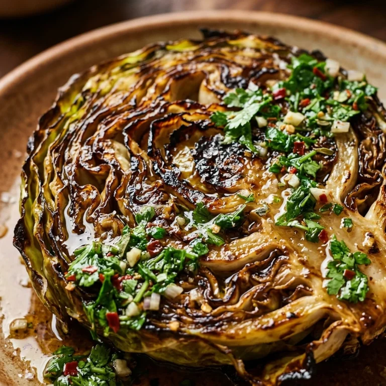 Roasted Cabbage Steaks With Chimichurri