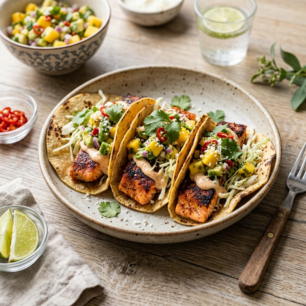 Salmon Tacos Easy 20 Minute Seafood Healthy Ultimate Recipe Viral
