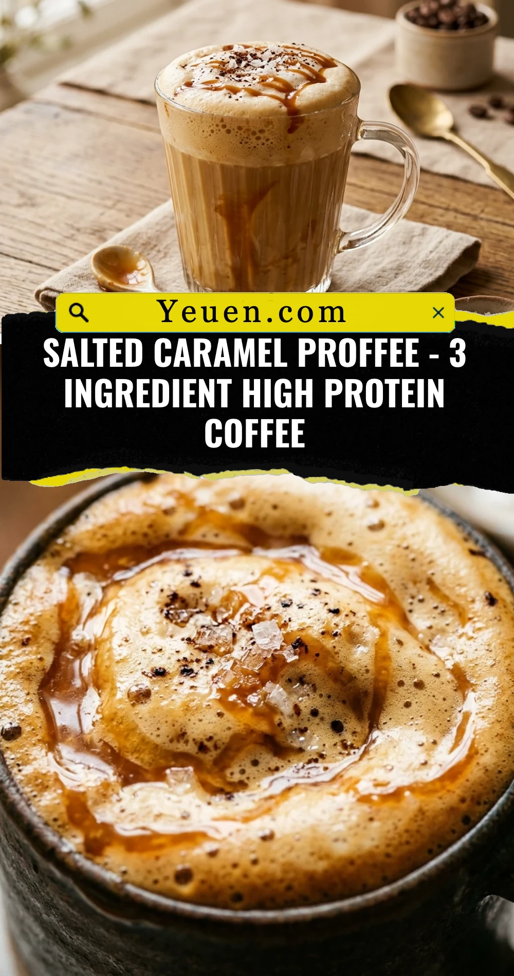 Salted Caramel Proffee - 3 Ingredient High Protein Coffee
