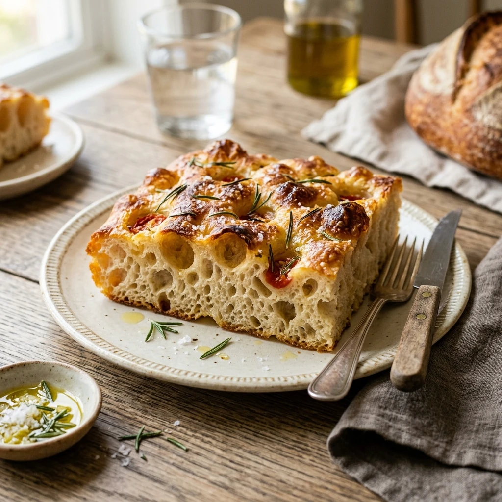 Same Day Sourdough Focaccia No Knead Jiggly And Bubbly