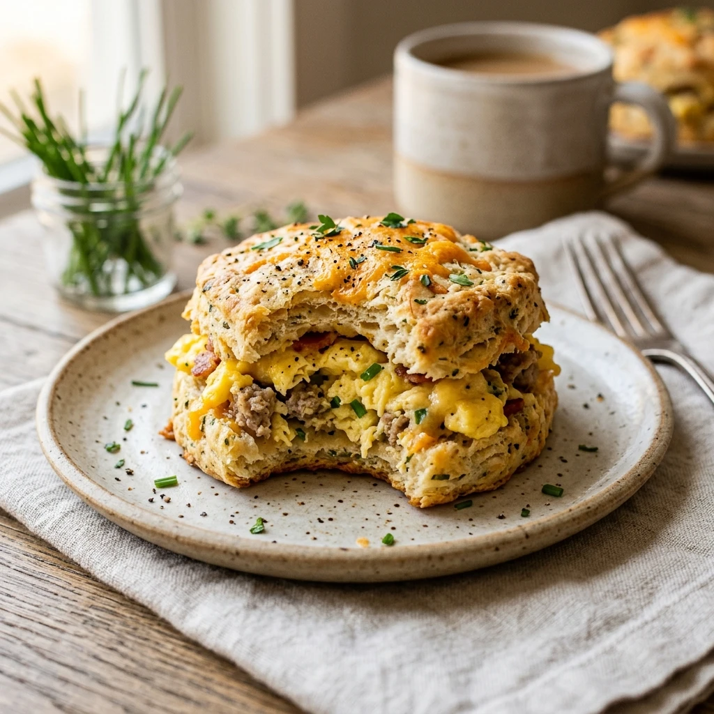Savory High Protein Breakfast Biscuits - 22g Meal Prep