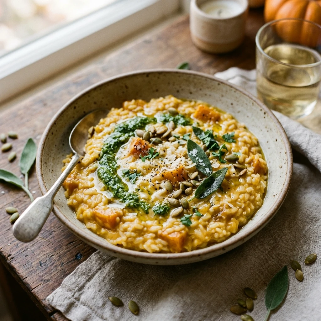 Savory Pumpkin Risotto Creamy Cozy Fall Dinner Easy 20 Minute