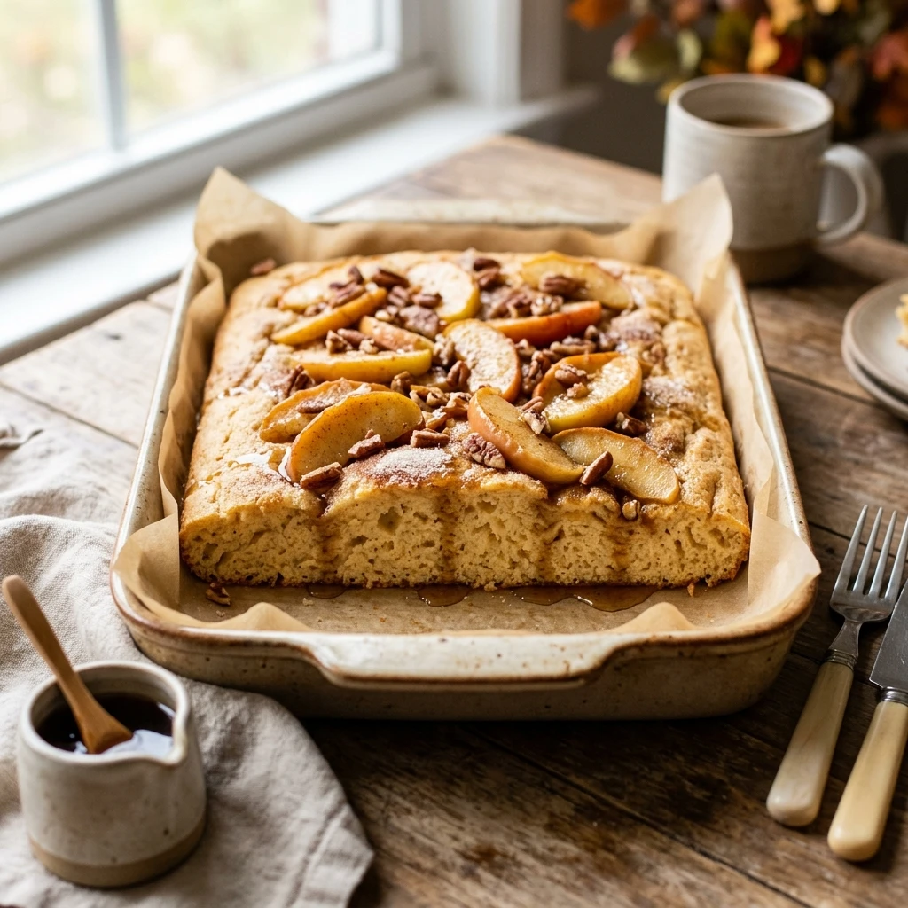 Sheet Pan Apple Cider Pancakes Fall Fluffy Feeds 8