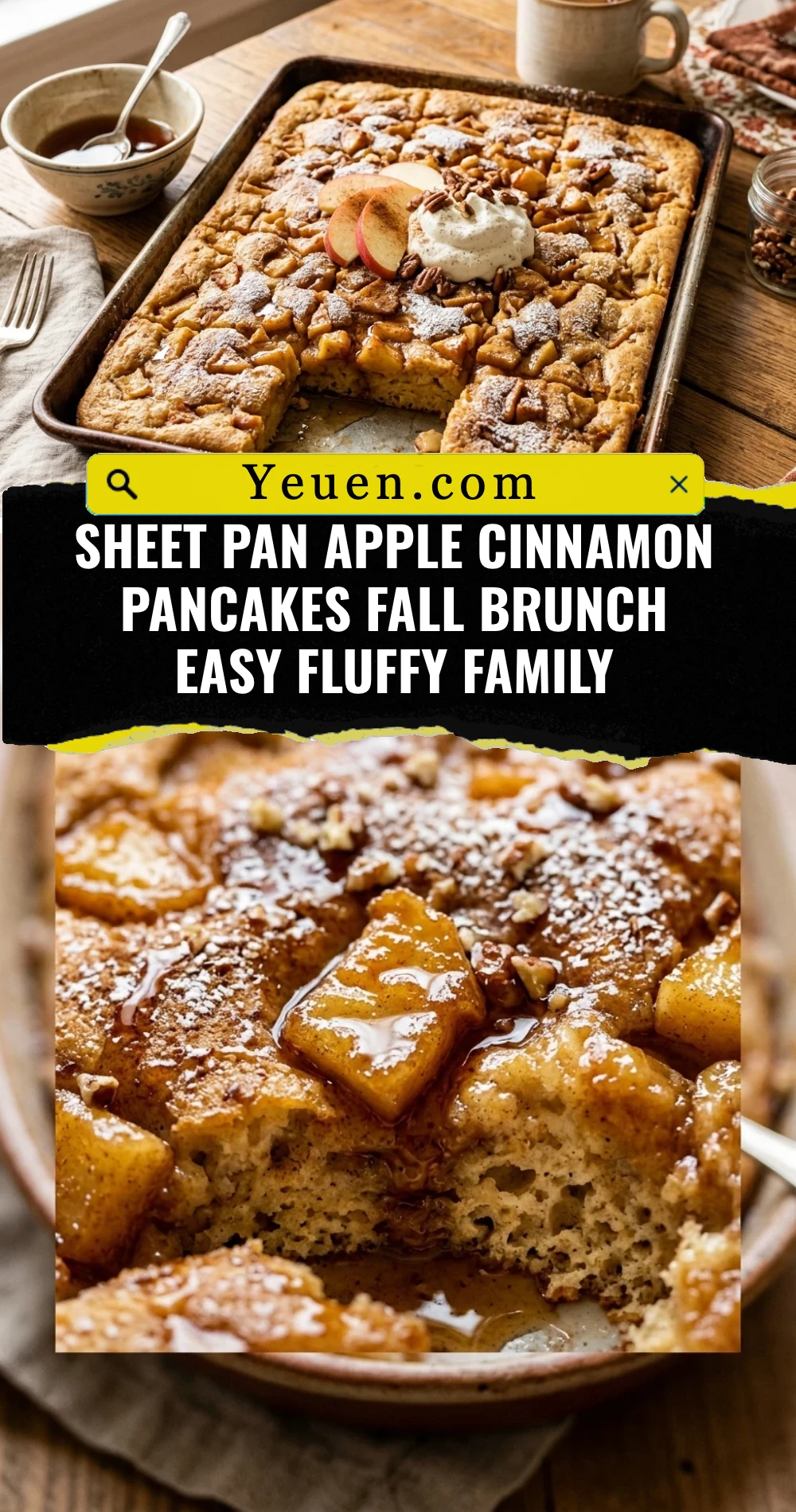 Sheet Pan Apple Cinnamon Pancakes Fall Brunch Easy Fluffy Family
