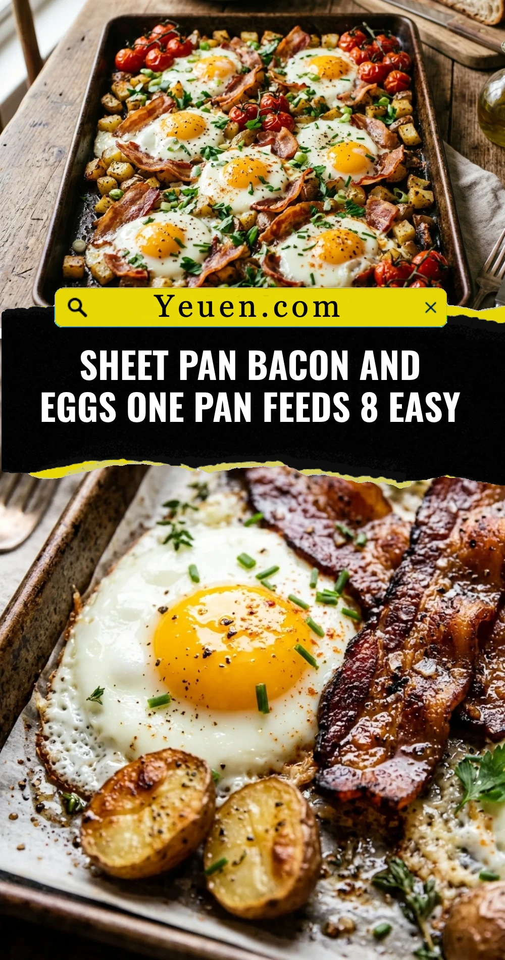 Sheet Pan Bacon And Eggs One Pan Feeds 8 Easy