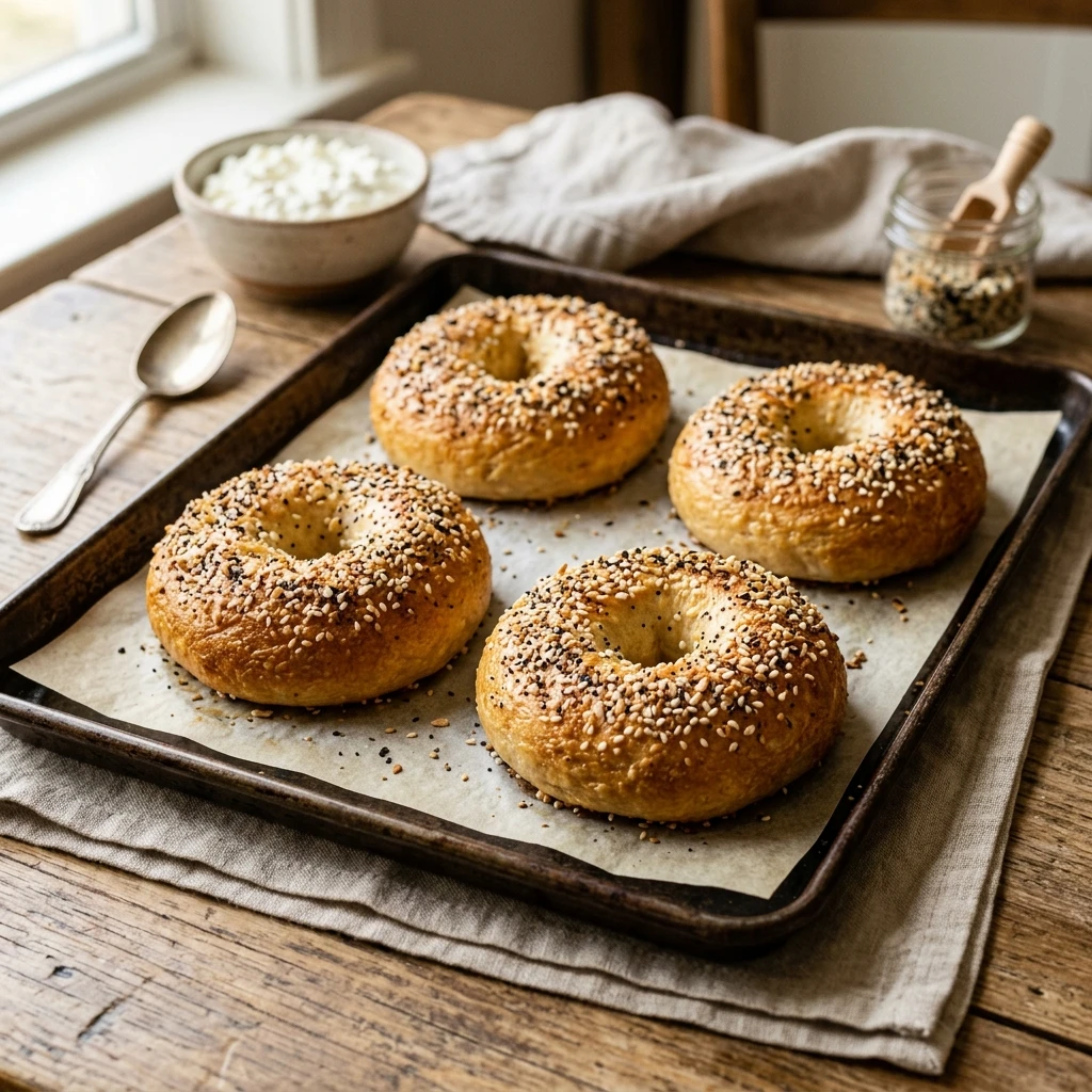 Sheet Pan Bagels 3 Ingredient Cottage Cheese No Yeast