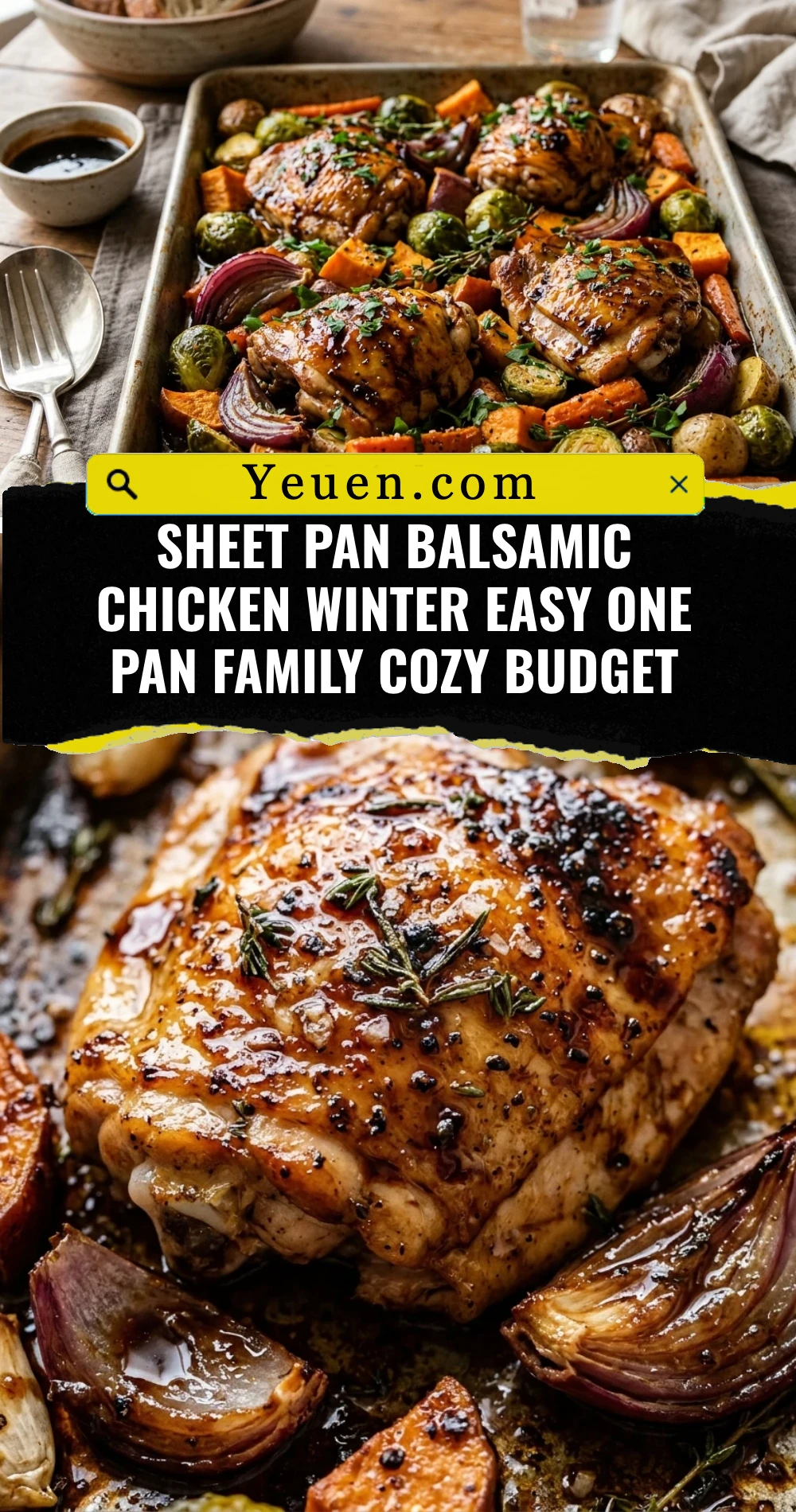 Sheet Pan Balsamic Chicken Winter Easy One Pan Family Cozy Budget