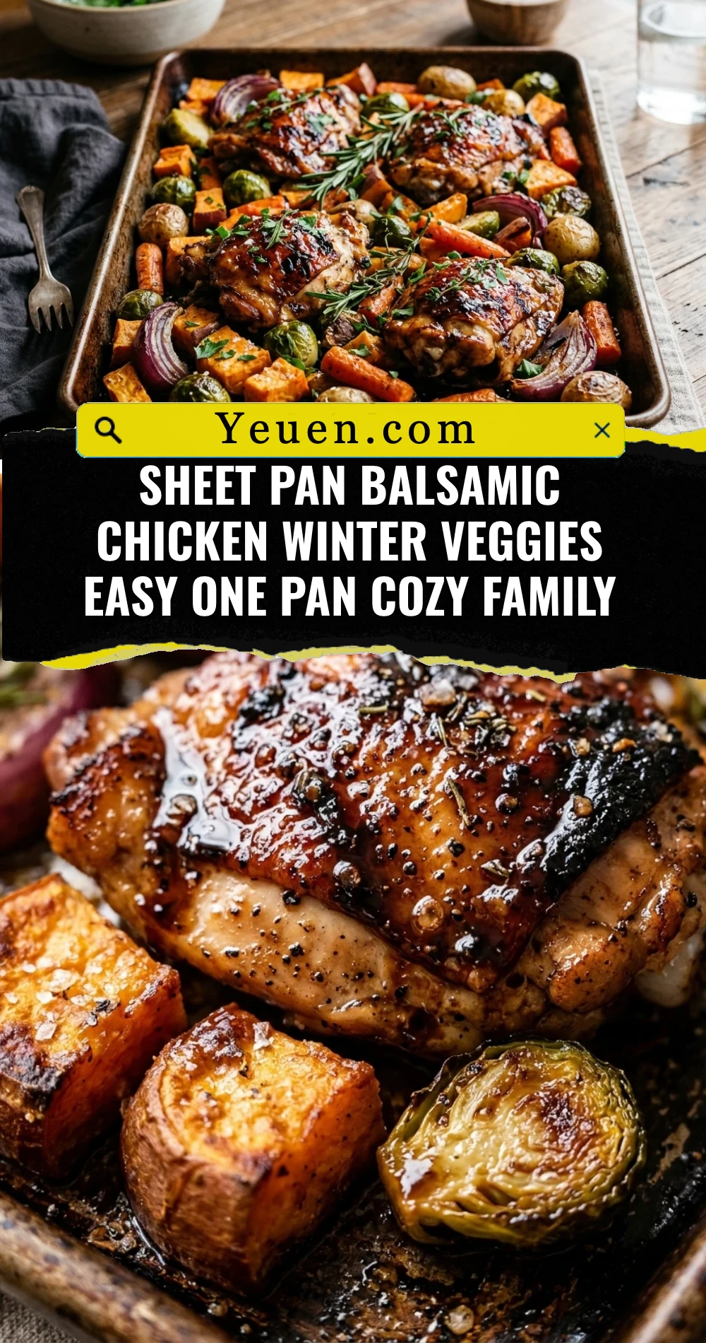 Sheet Pan Balsamic Chicken Winter Veggies Easy One Pan Cozy Family