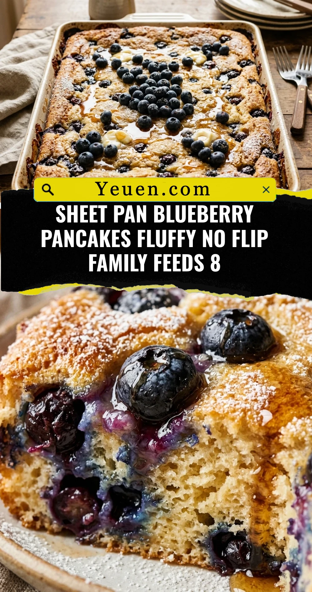 Sheet Pan Blueberry Pancakes Fluffy No Flip Family Feeds 8