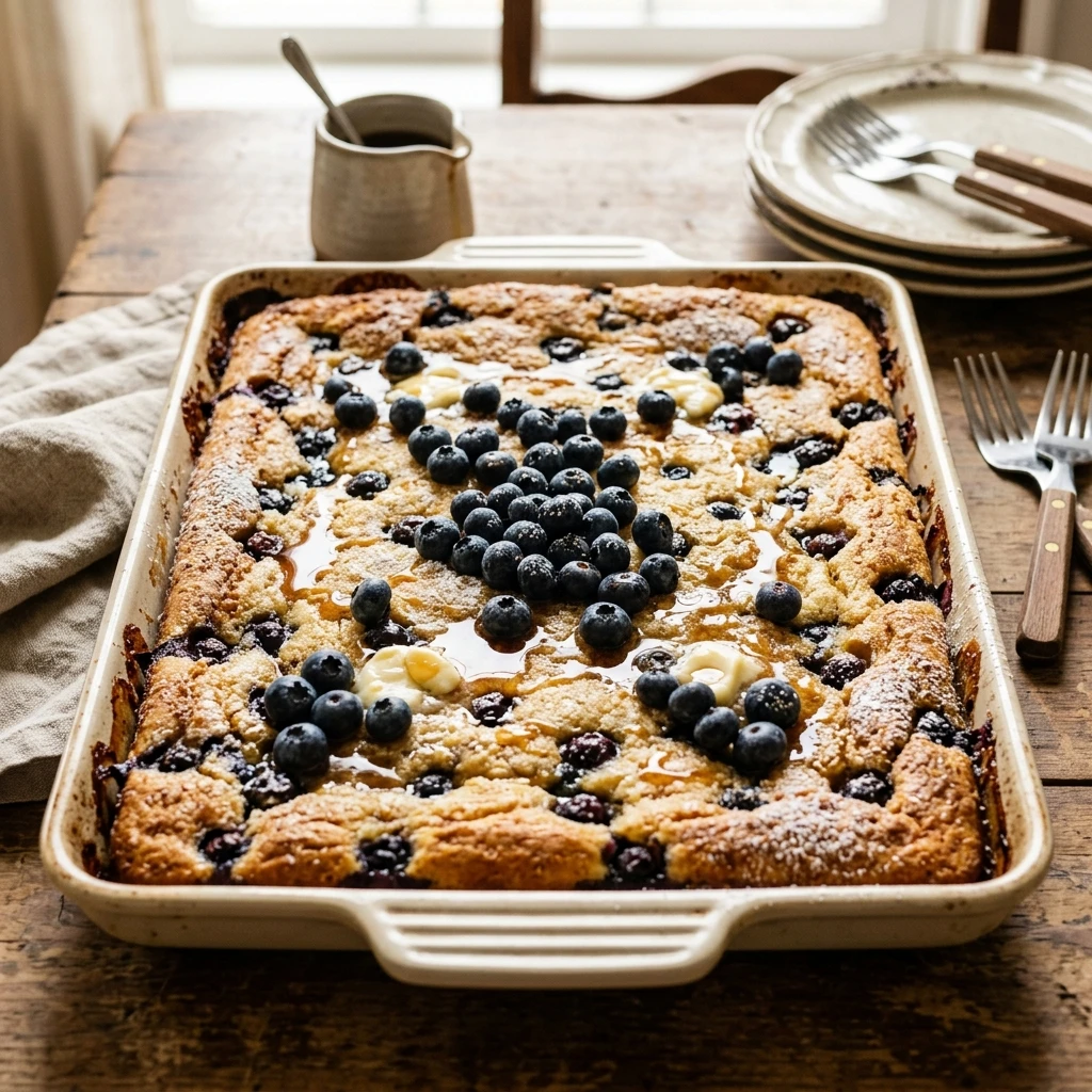 Sheet Pan Blueberry Pancakes Fluffy No Flip Family Feeds 8