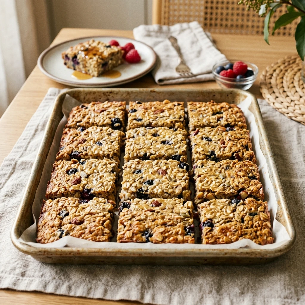Sheet Pan Breakfast Bars Cottage Cheese High Protein Feeds 12