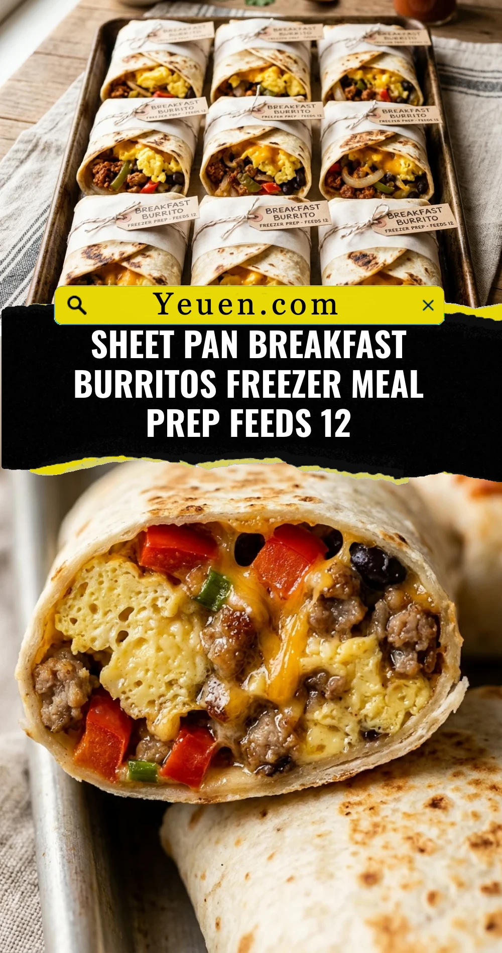 Sheet Pan Breakfast Burritos Freezer Meal Prep Feeds 12