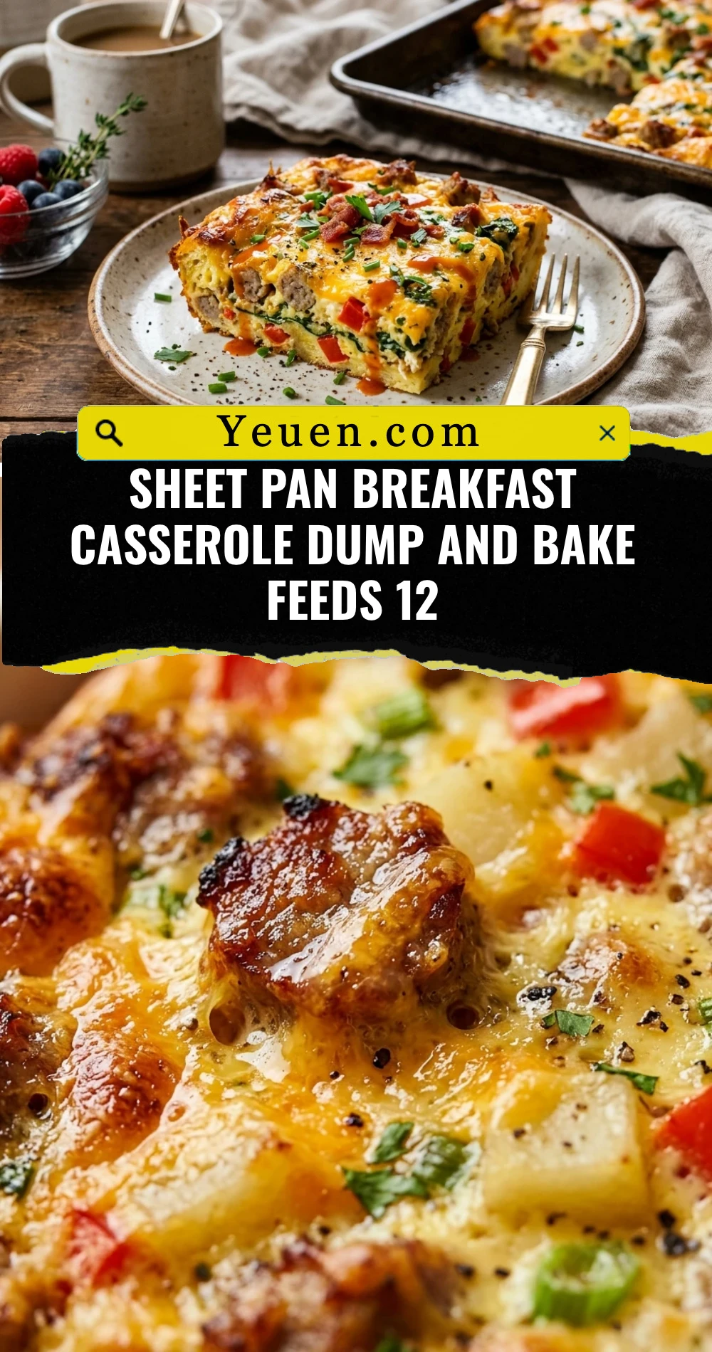 Sheet Pan Breakfast Casserole Dump And Bake Feeds 12