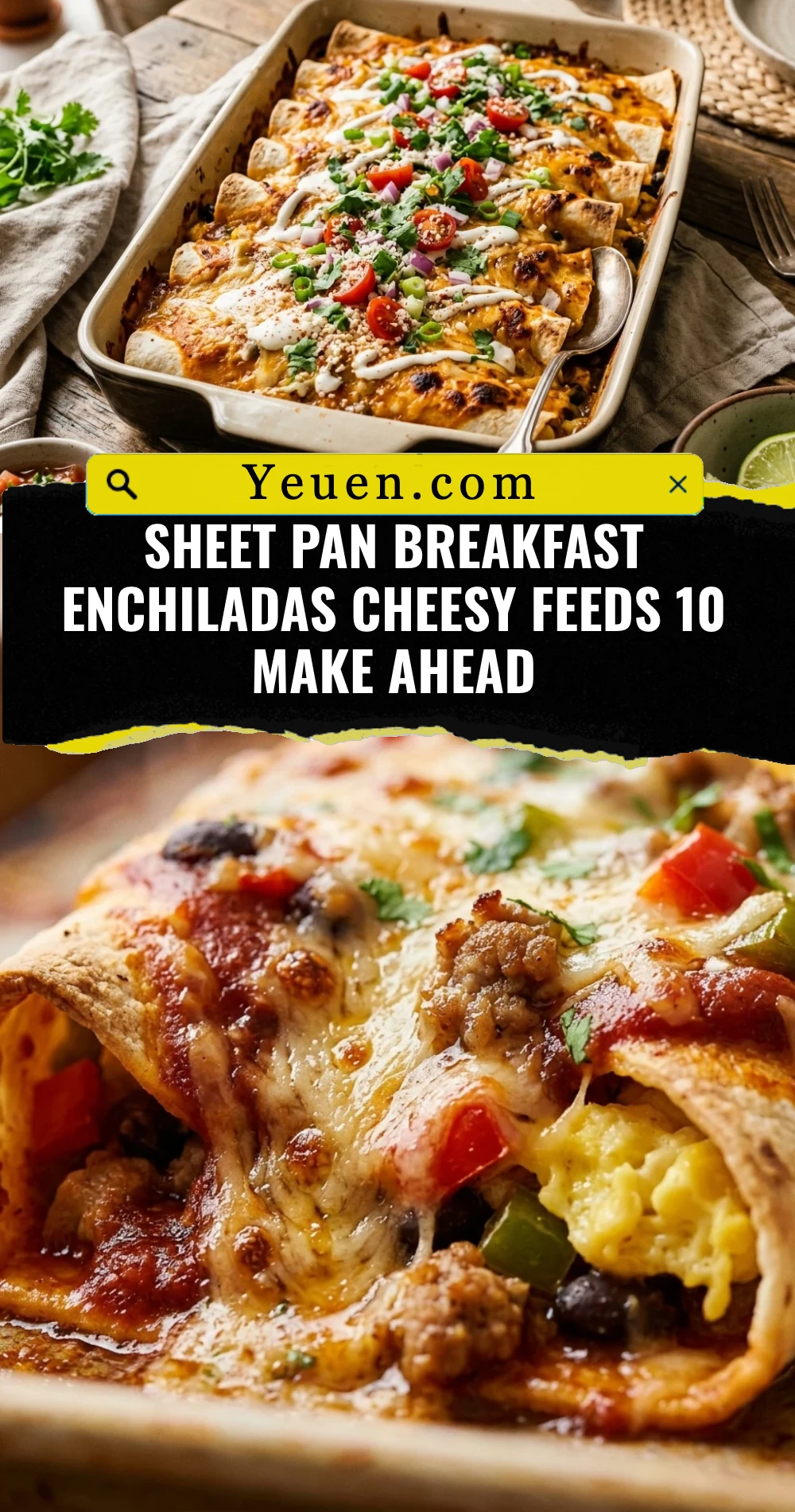 Sheet Pan Breakfast Enchiladas Cheesy Feeds 10 Make Ahead