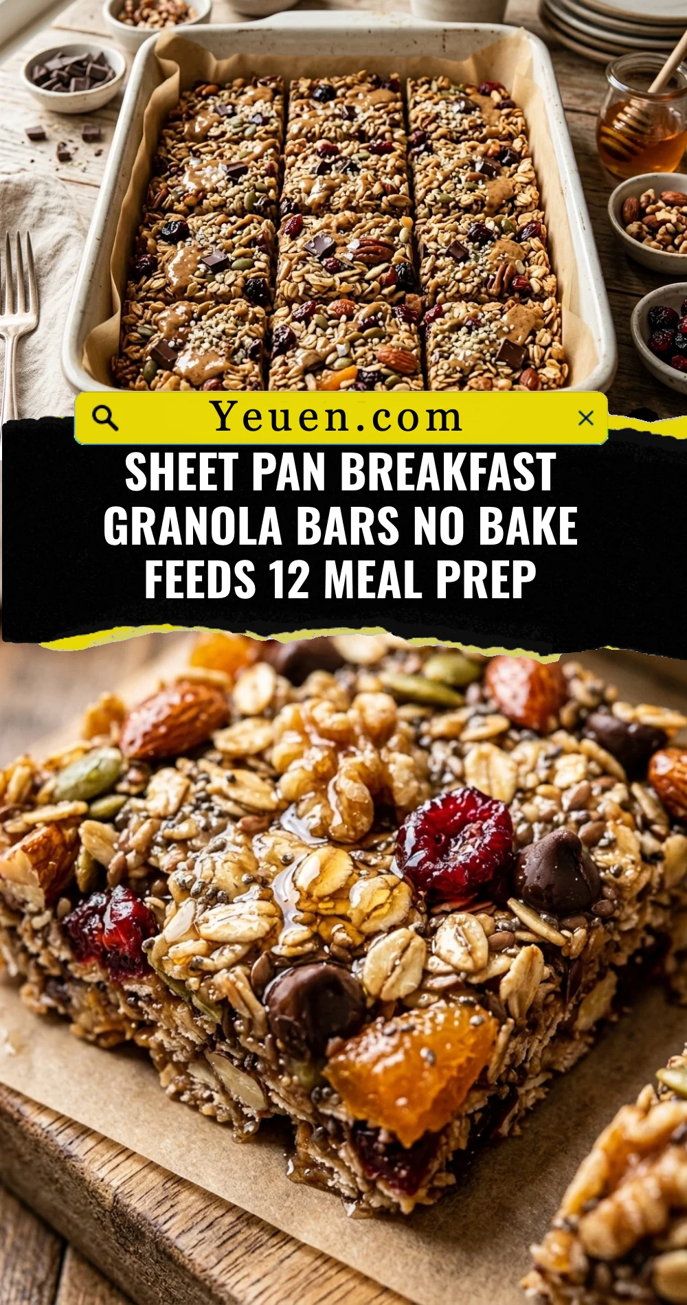 Sheet Pan Breakfast Granola Bars No Bake Feeds 12 Meal Prep