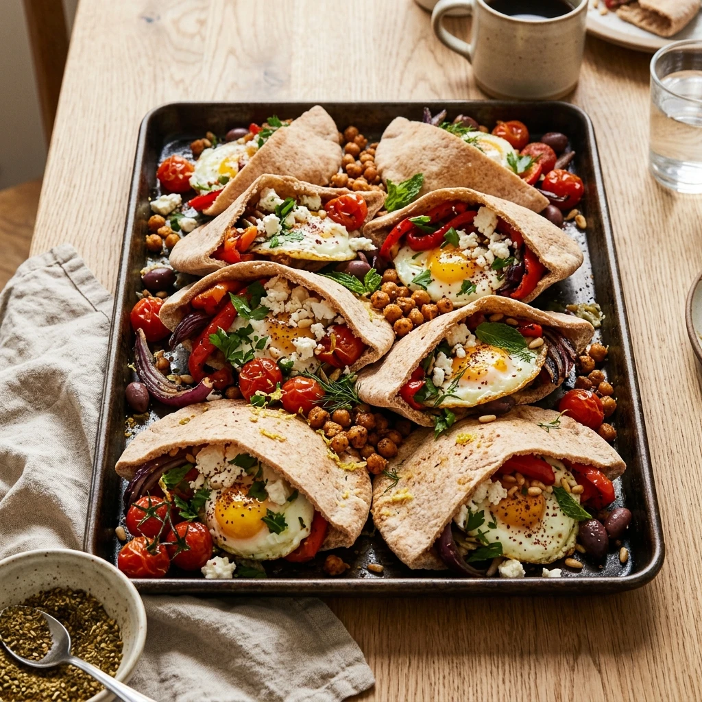 Sheet Pan Breakfast Pita Mediterranean Healthy Feeds 8