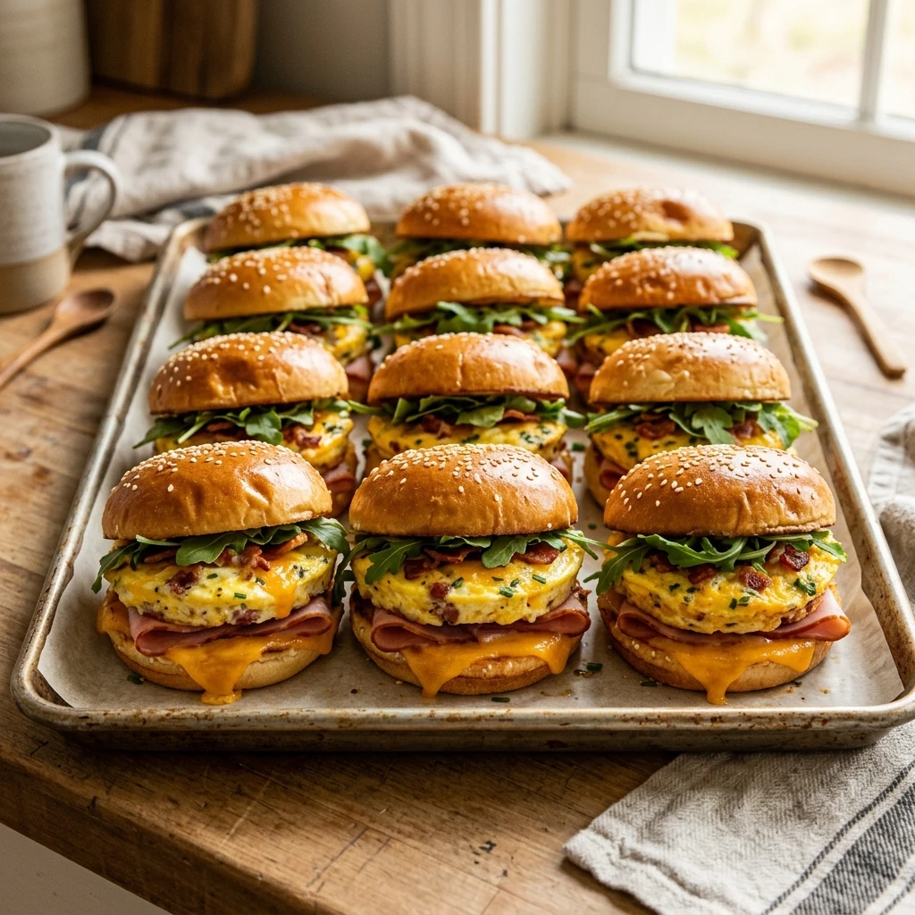 Sheet Pan Breakfast Sandwiches Cheesy Feeds 12 Freezer