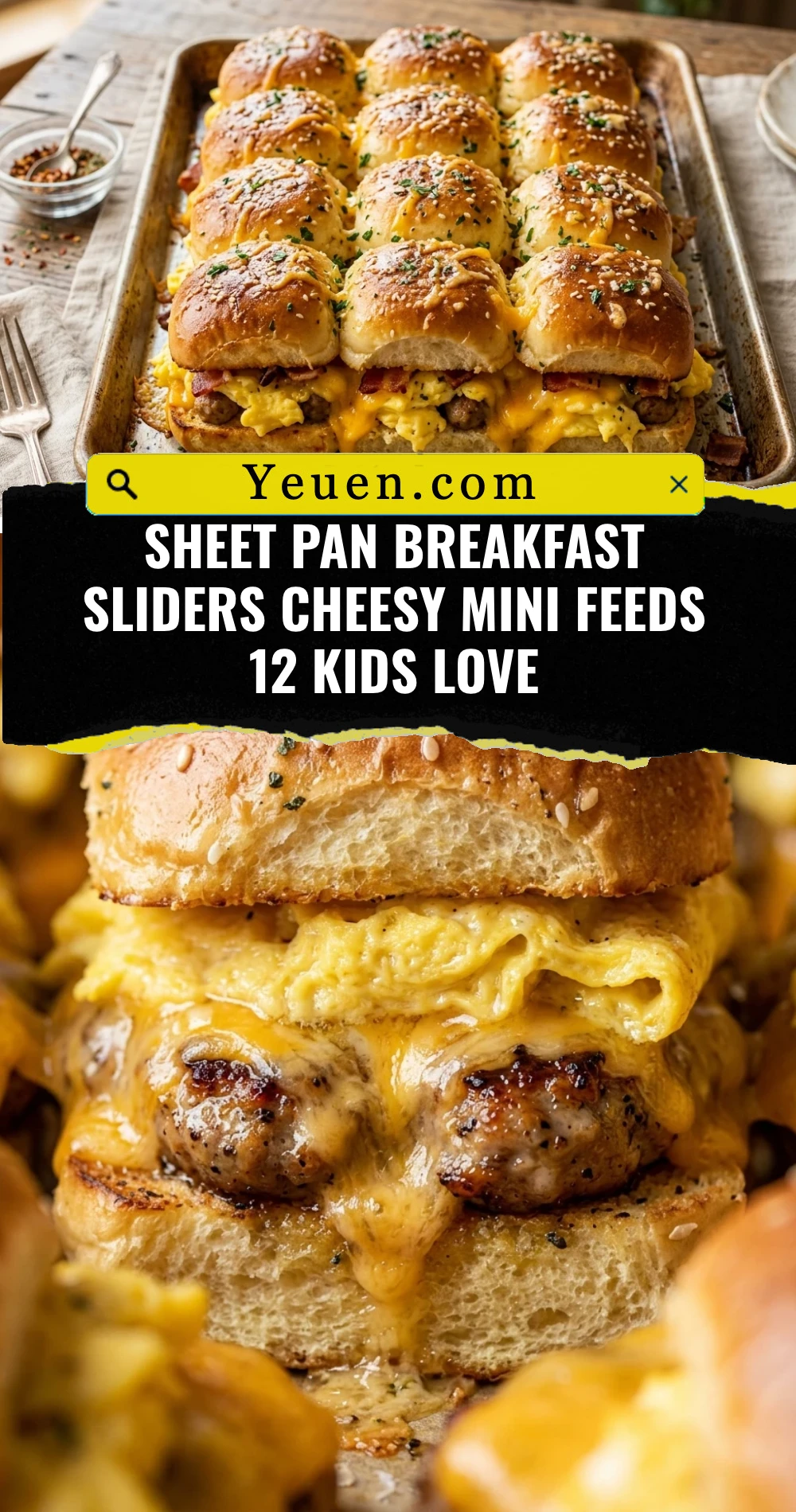 Sheet Pan Breakfast Sliders Cheesy Mini Feeds 12 Kids Love