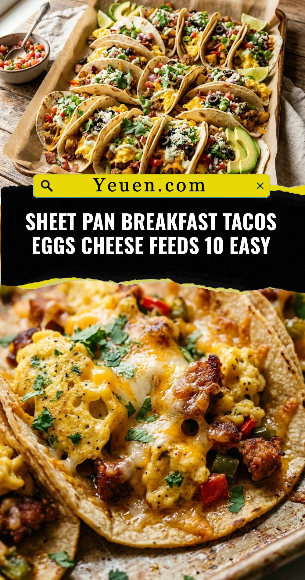 Sheet Pan Breakfast Tacos Eggs Cheese Feeds 10 Easy
