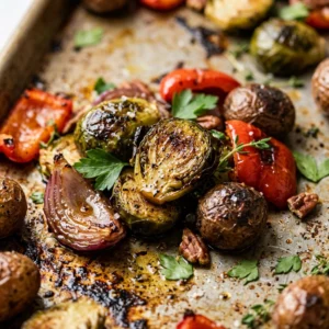 Sheet Pan Brussels Sprouts Dinner One Pan Easy 20 Min Family Vegetarian