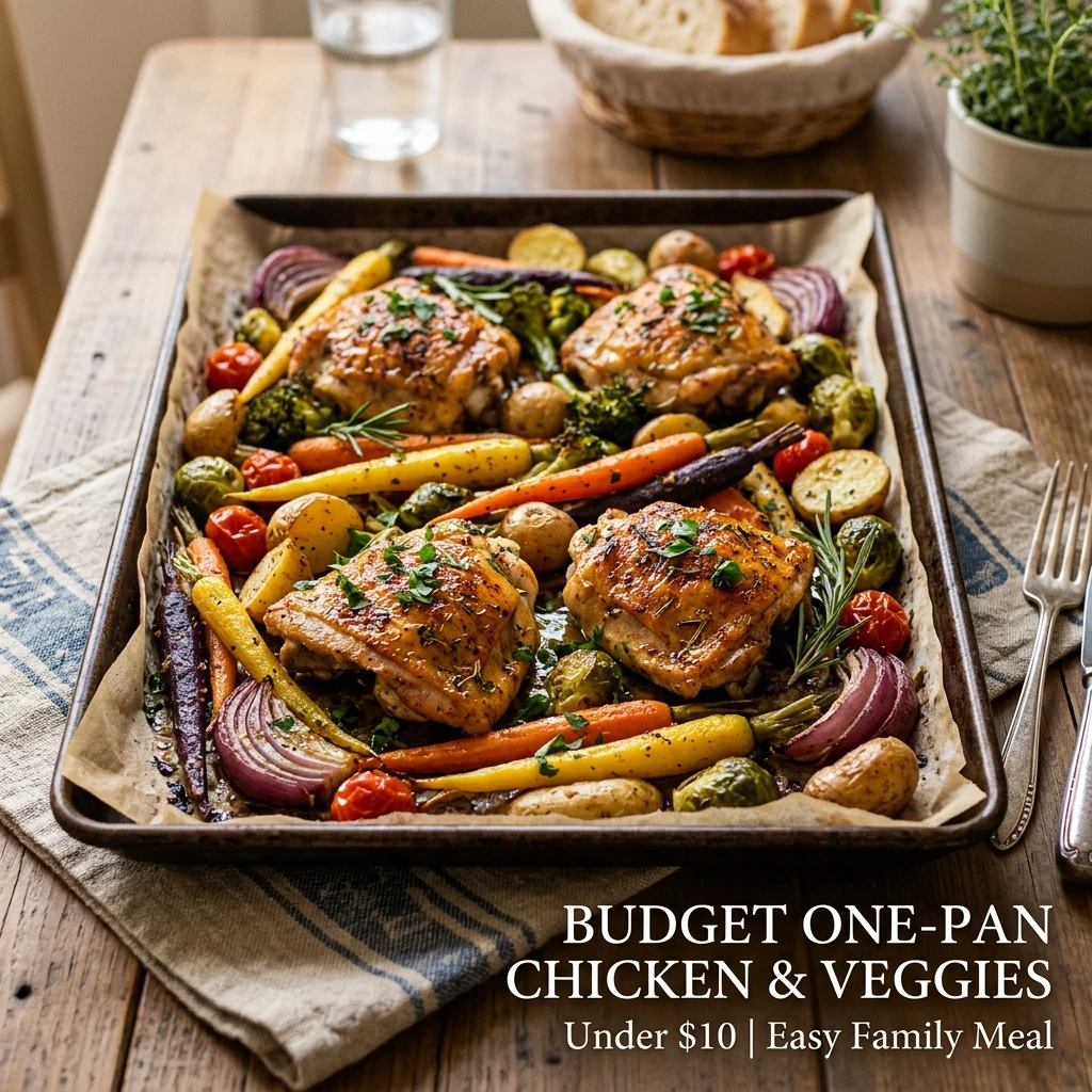Sheet Pan Budget Chicken Veggies Under $10 One Pan Easy Family