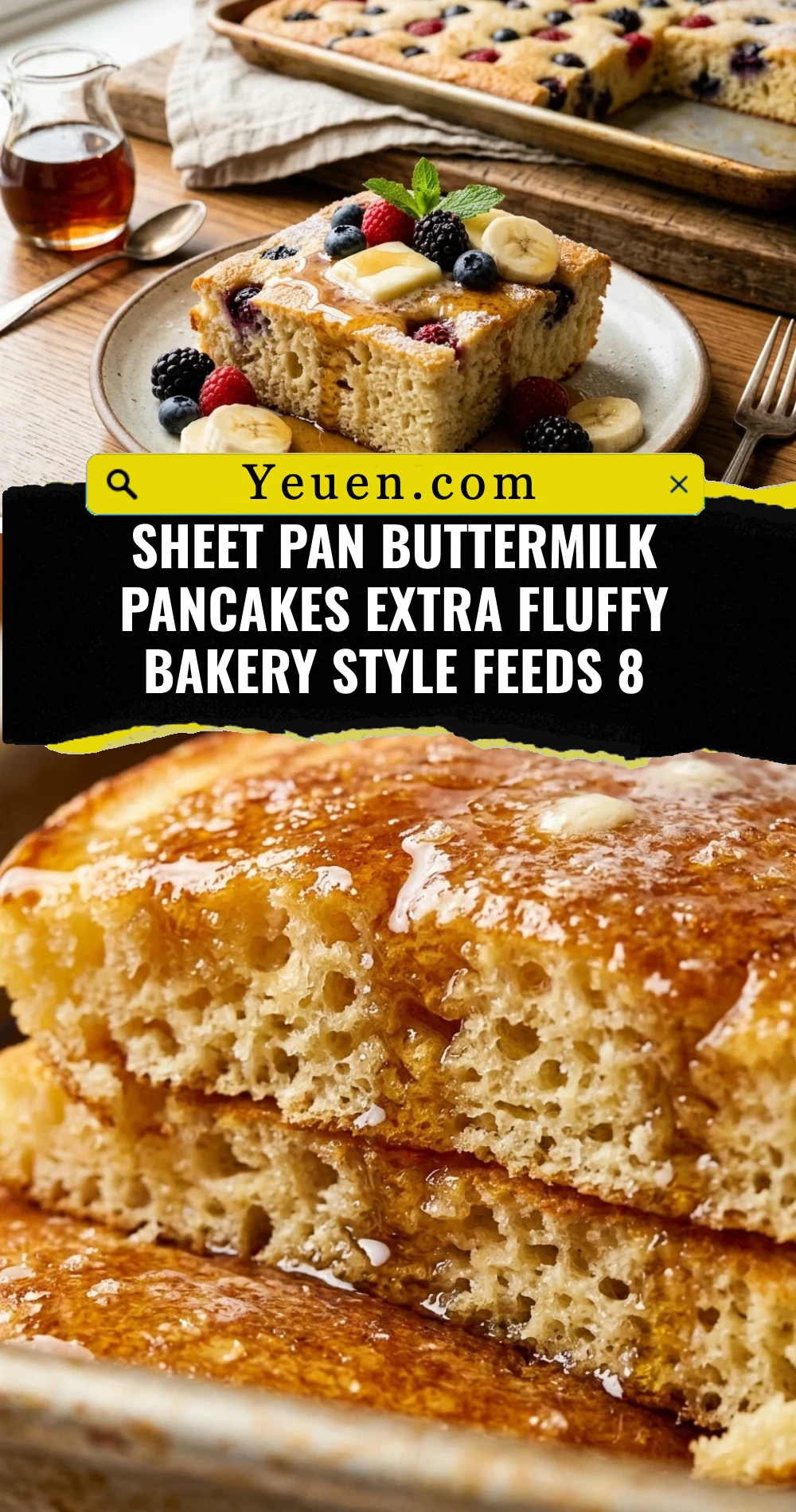 Sheet Pan Buttermilk Pancakes Extra Fluffy Bakery Style Feeds 8