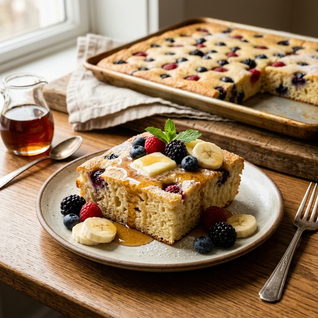 Sheet Pan Buttermilk Pancakes Extra Fluffy Bakery Style Feeds 8