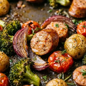 Sheet Pan Chicken Sausage Dinner One Pan Easy 20 Min Family