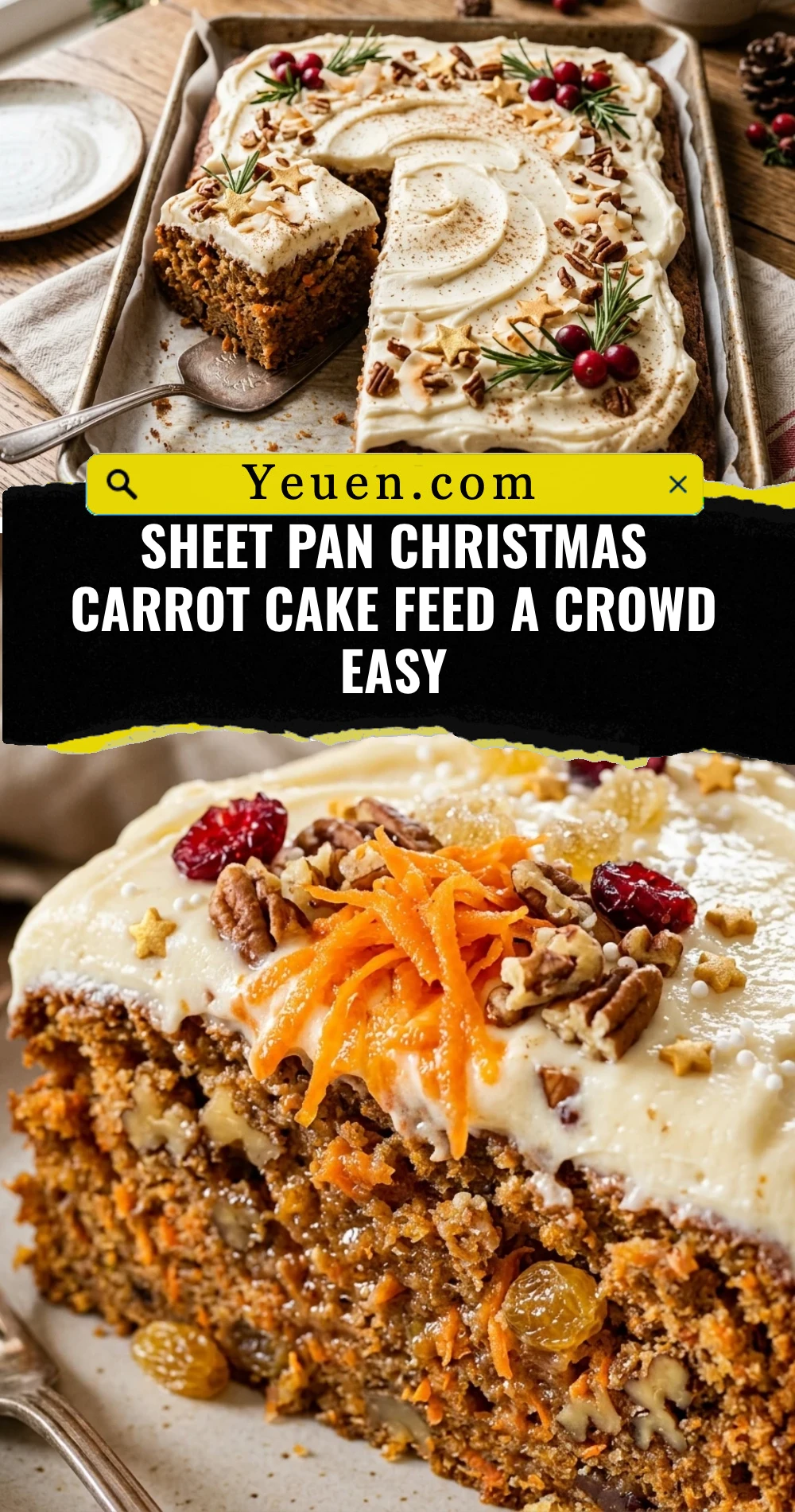 Sheet Pan Christmas Carrot Cake Feed A Crowd Easy