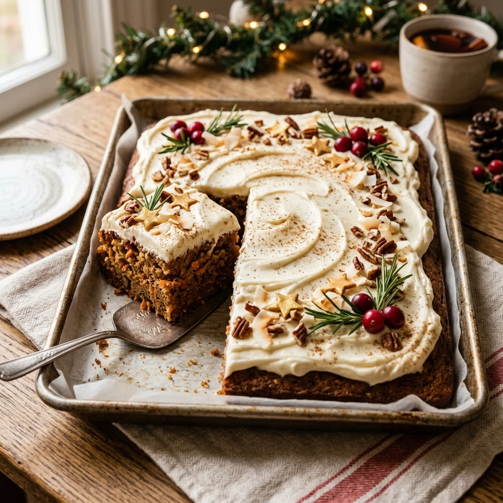 Sheet Pan Christmas Carrot Cake Feed A Crowd Easy