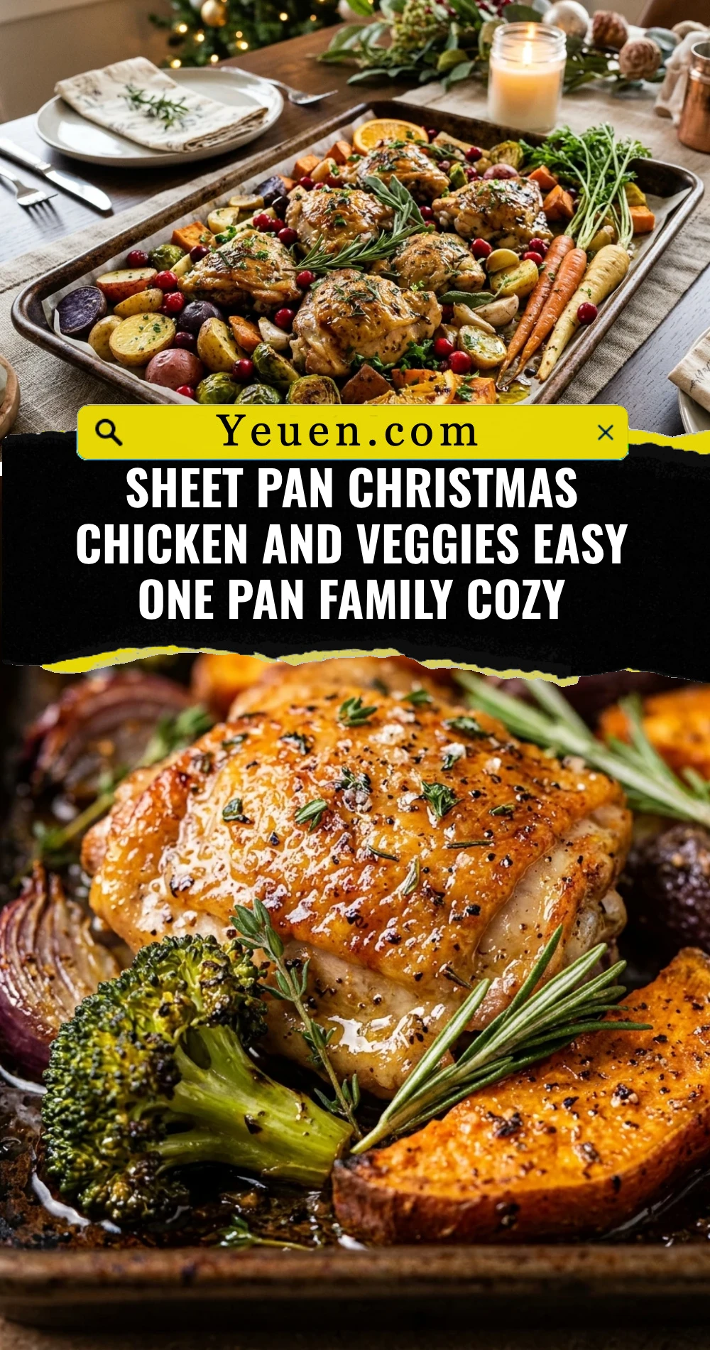 Sheet Pan Christmas Chicken And Veggies Easy One Pan Family Cozy