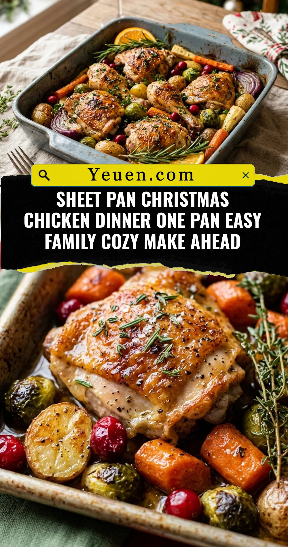 Sheet Pan Christmas Chicken Dinner One Pan Easy Family Cozy Make Ahead