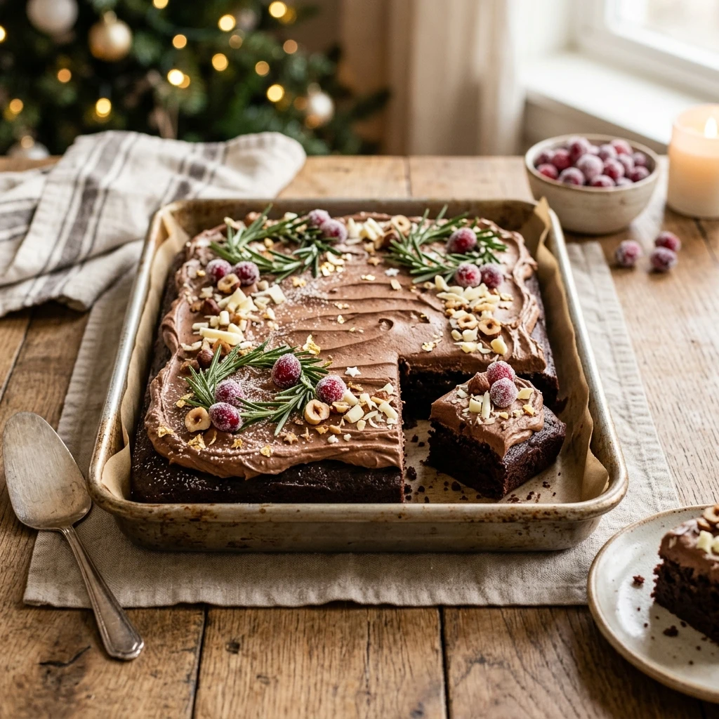 Sheet Pan Christmas Chocolate Cake Feed A Crowd