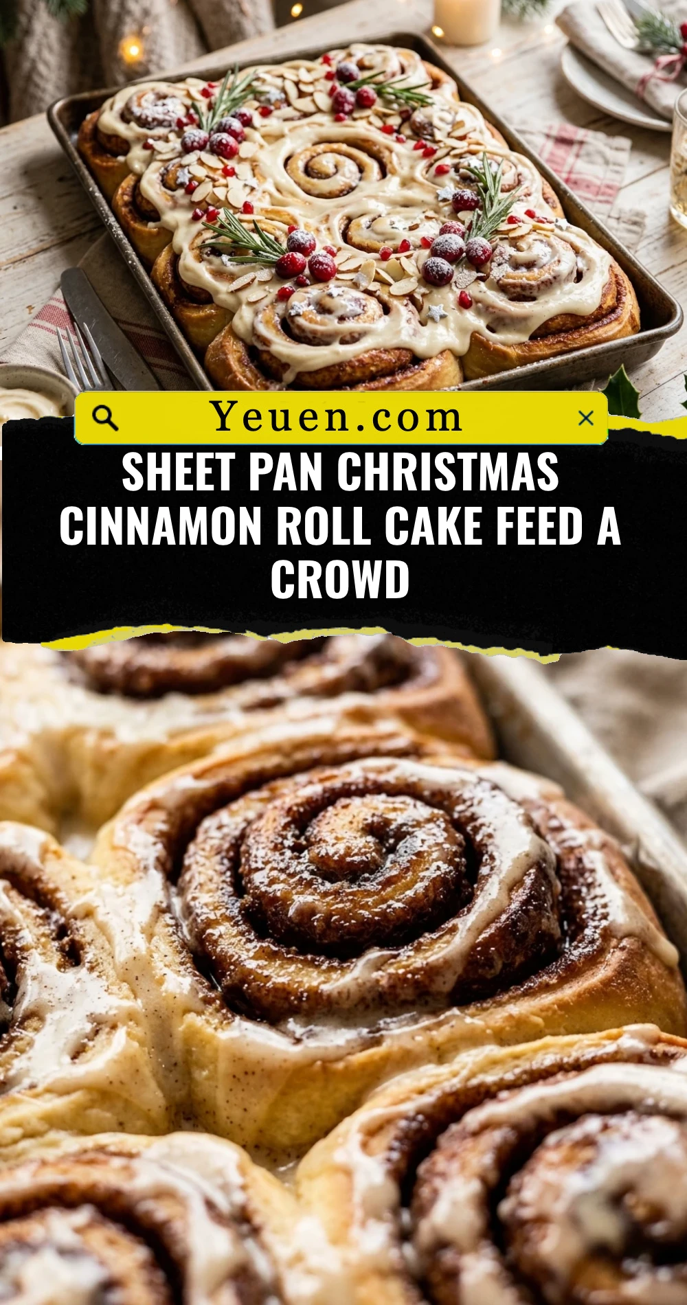 Sheet Pan Christmas Cinnamon Roll Cake Feed A Crowd
