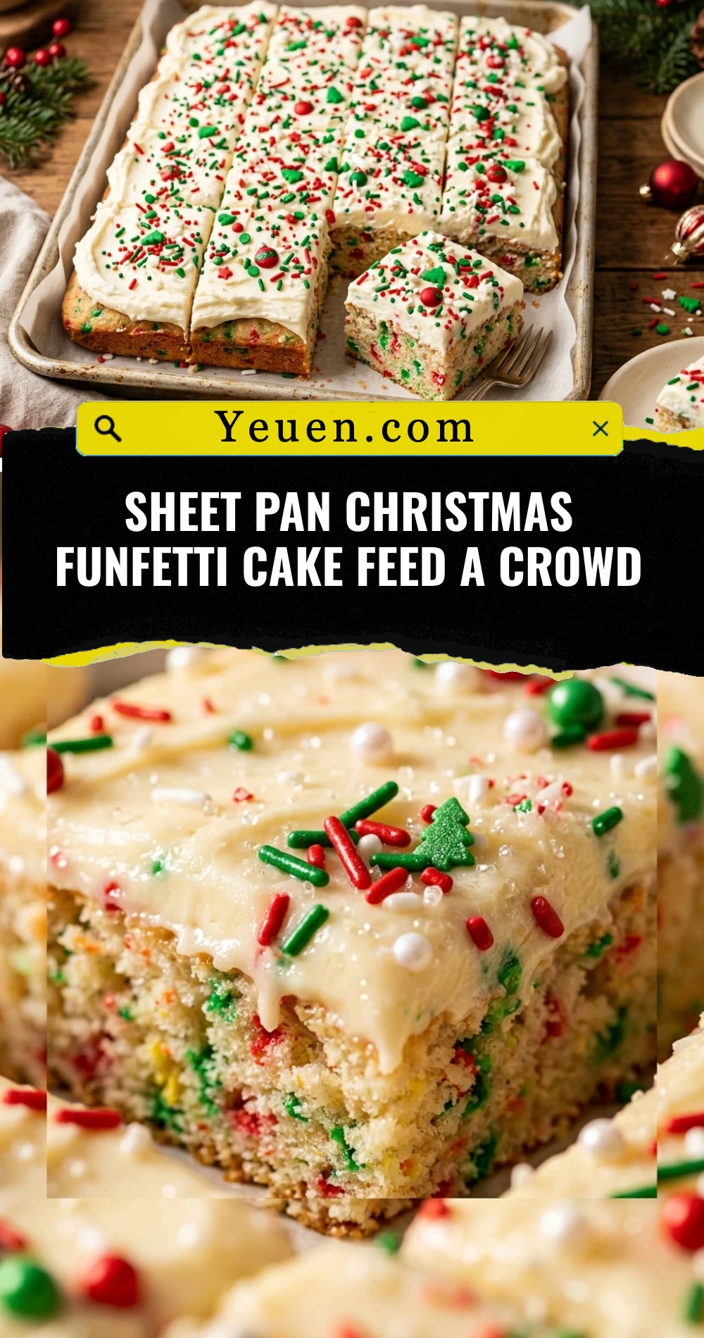 Sheet Pan Christmas Funfetti Cake Feed A Crowd