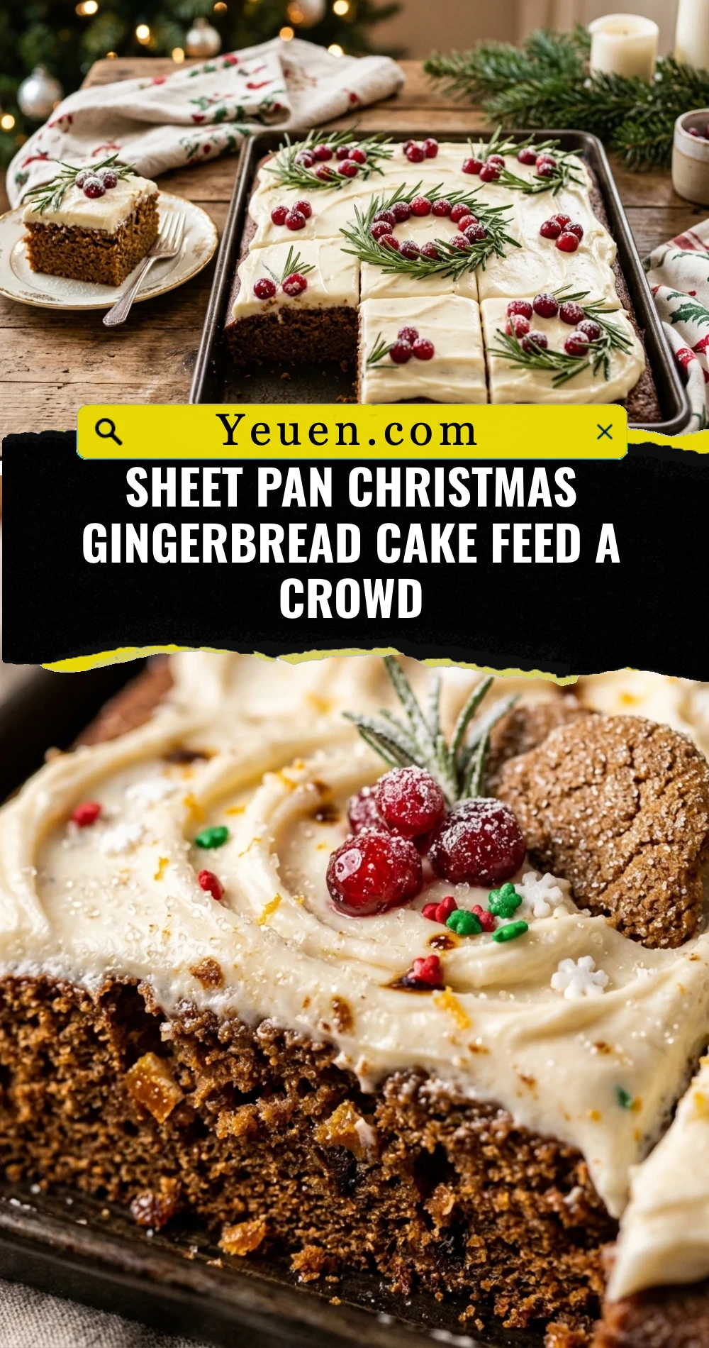 Sheet Pan Christmas Gingerbread Cake Feed A Crowd