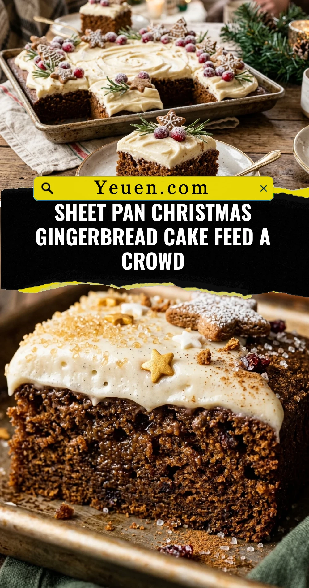 Sheet Pan Christmas Gingerbread Cake Feed A Crowd
