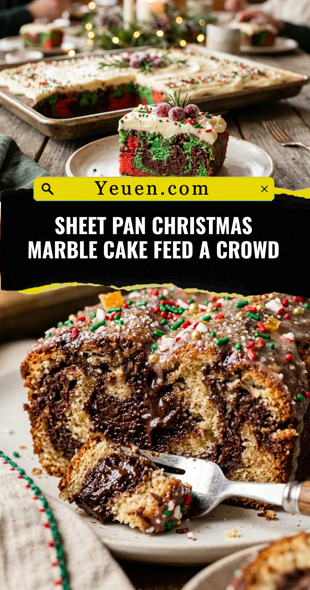 Sheet Pan Christmas Marble Cake Feed A Crowd