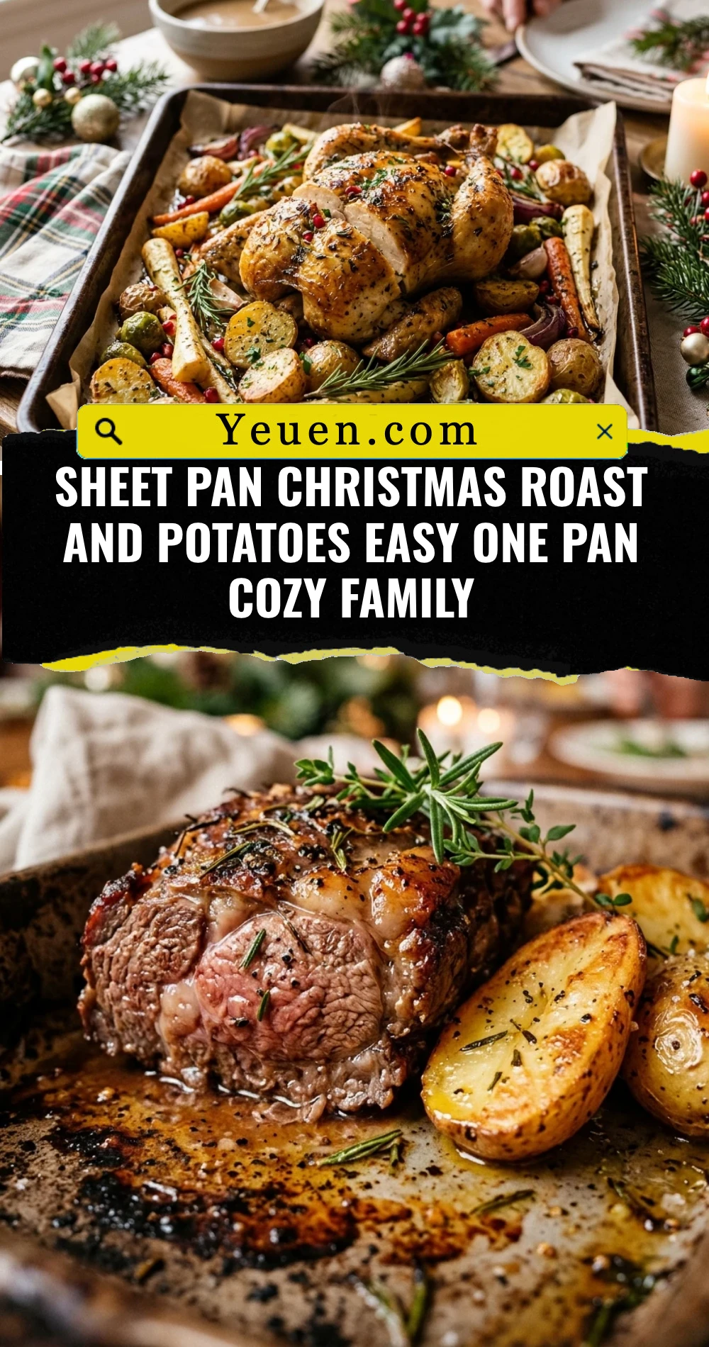 Sheet Pan Christmas Roast And Potatoes Easy One Pan Cozy Family