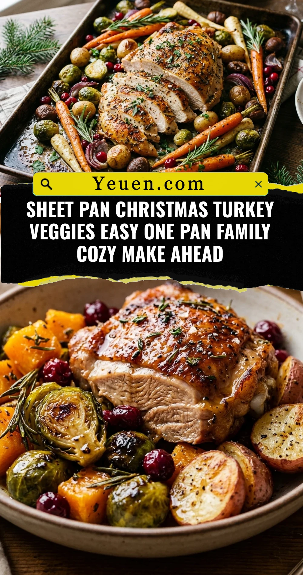 Sheet Pan Christmas Turkey Veggies Easy One Pan Family Cozy Make Ahead