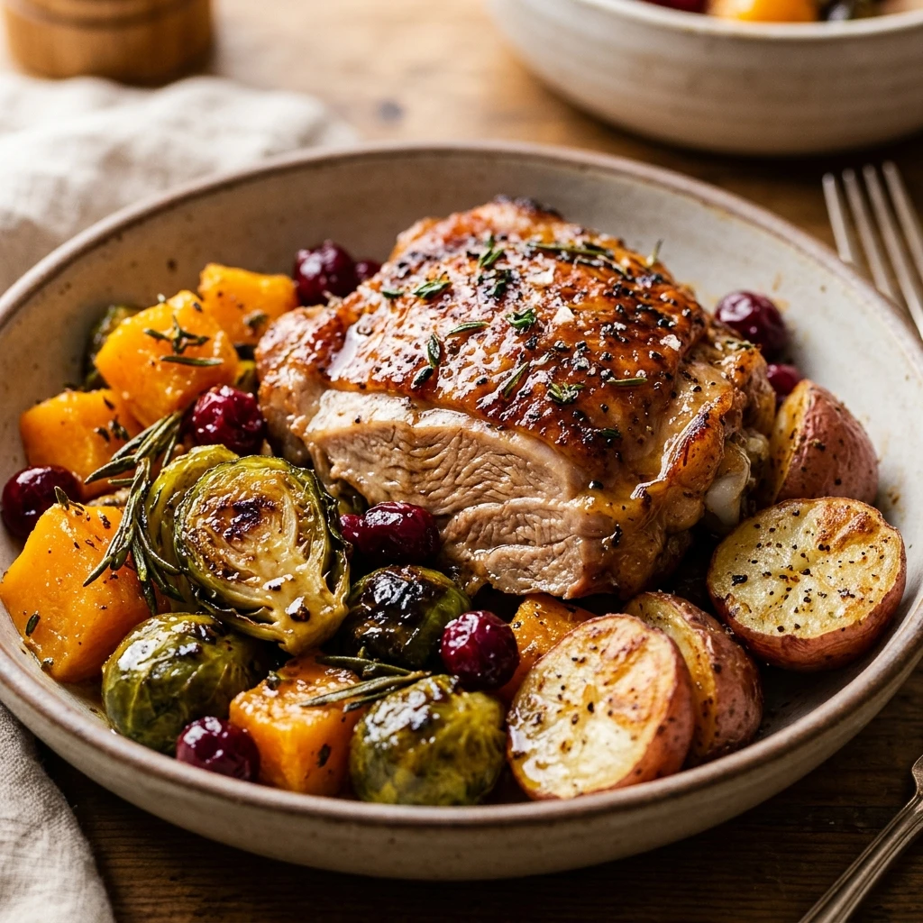 Sheet Pan Christmas Turkey Veggies Easy One Pan Family Cozy Make Ahead