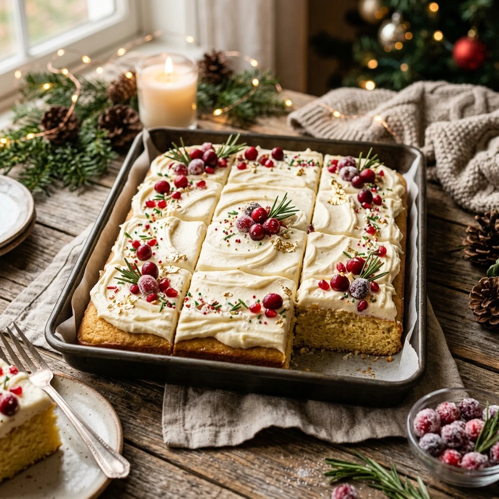 Sheet Pan Christmas Vanilla Cake Feed A Crowd