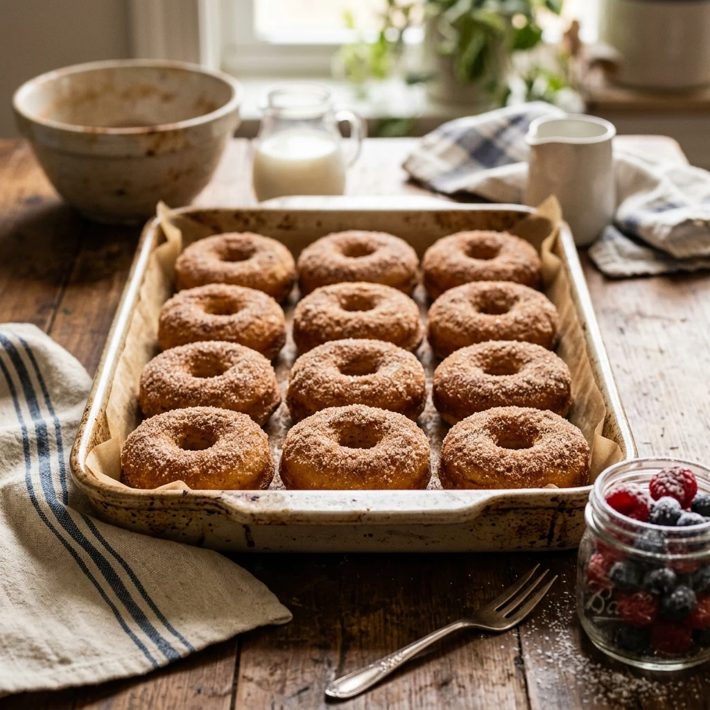 Sheet Pan Donuts Baked Fluffy No Yeast 15 Minute Feeds 12