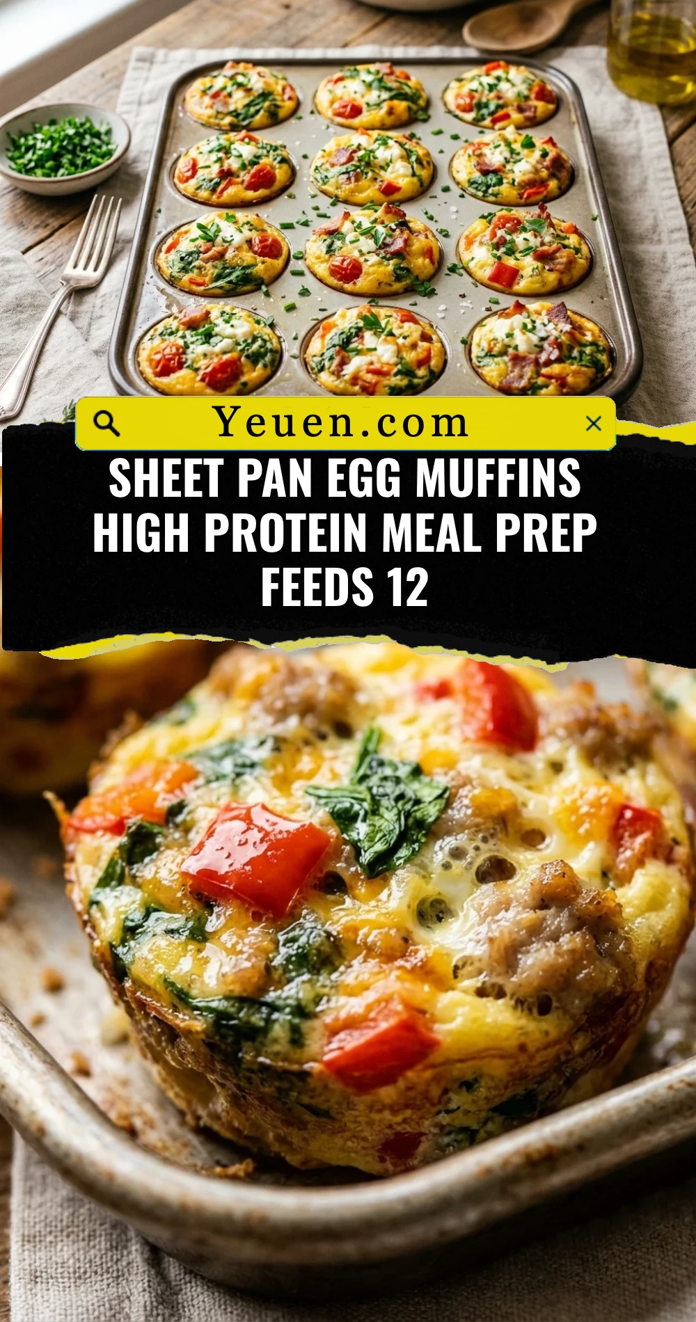 Sheet Pan Egg Muffins High Protein Meal Prep Feeds 12