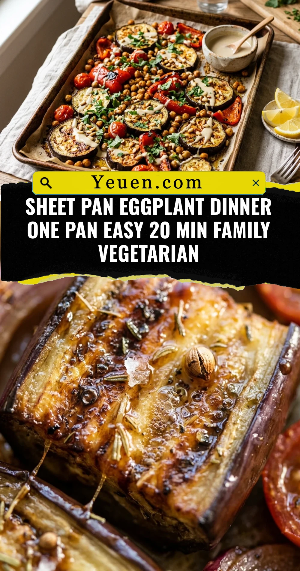Sheet Pan Eggplant Dinner One Pan Easy 20 Min Family Vegetarian